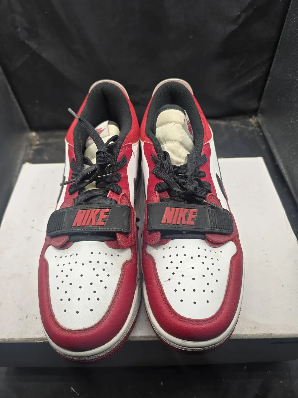 Jordan Low-Top Athletic Sneakers in Red, White and Black